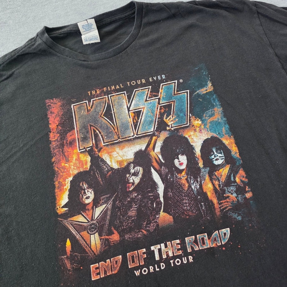 KISS End of the Road World Tour T-Shirt Mens 2XL Black Delta Pro Weight Graphic